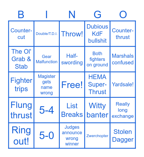 Squire's Deed Bingo Card