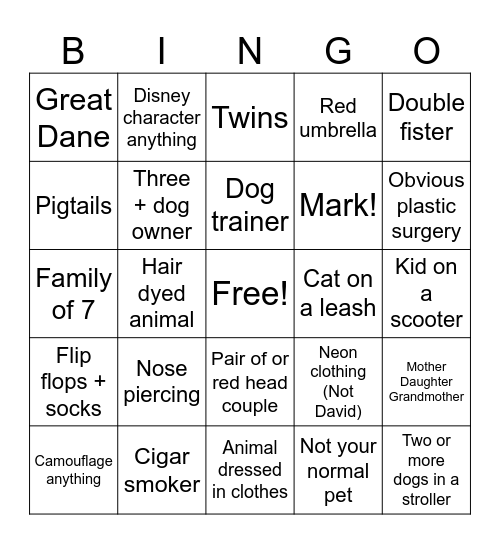 Market Bingo Card