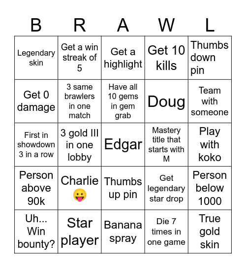 Brawl bingo Card
