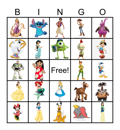 Disney Bingo Card