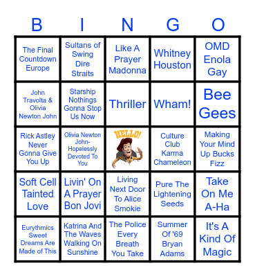 WesternSpirit Music Radio Playing The 80's.  Have Fun & Good Luck.  DJ Chris. www.westernspiritmusicradio.co.uk Bingo Card