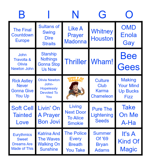 WesternSpirit Music Radio Playing The 80's.  Have Fun & Good Luck.  DJ Chris. www.westernspiritmusicradio.co.uk Bingo Card