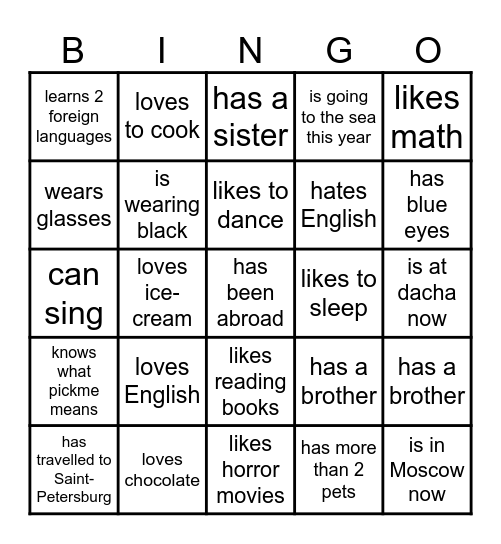 FIND SOMEONE WHO... Bingo Card