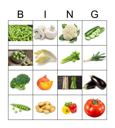 groenten 1 Bingo Card