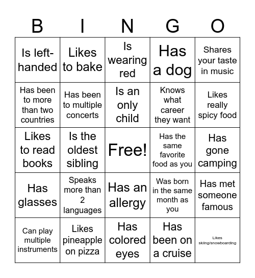 Icebreaker Bingo: Find Someone Who Bingo Card