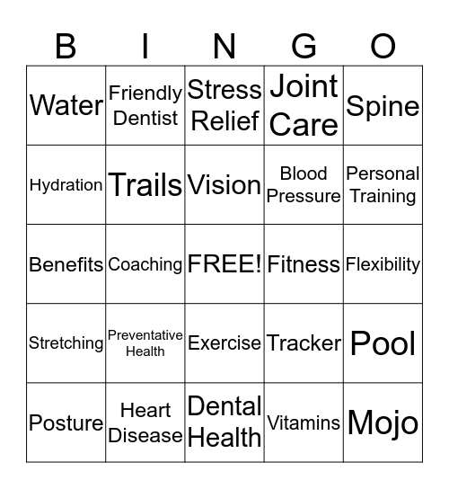 2013 Health & Wellness Fair Bingo Card