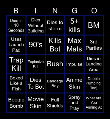 og Fortnite bingo Card