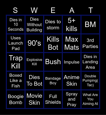 og Fortnite bingo Card