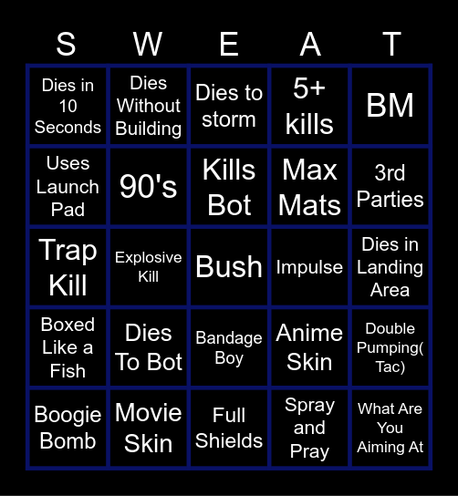 og Fortnite bingo Card