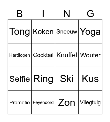 Bonte Bruiloft Bingo Card
