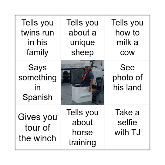 TJ's Birthday Bingo Card