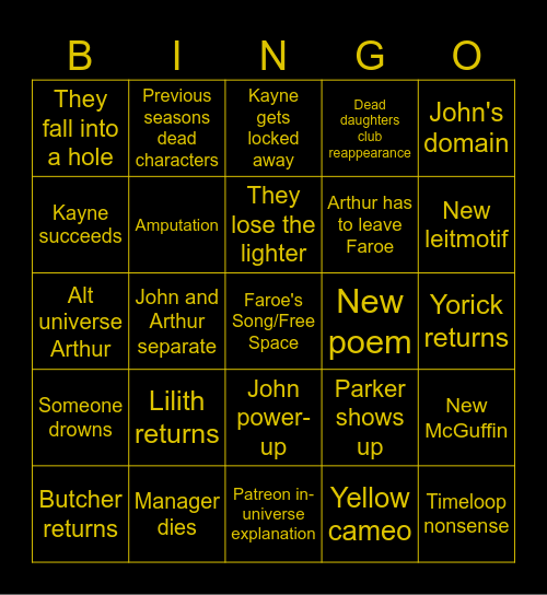 S6 bingo Card