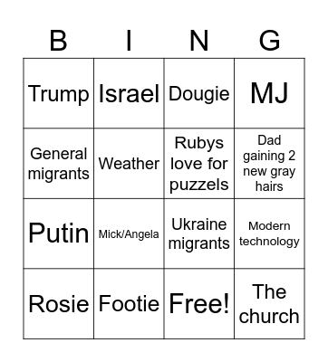 Gran bingo Card