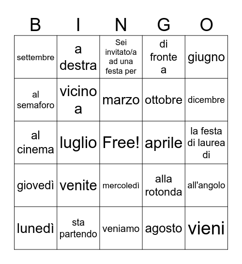 Tombola Bingo Card