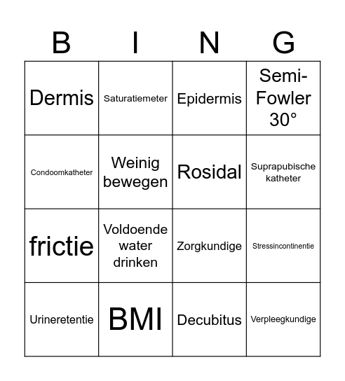 ZorgBingo Card