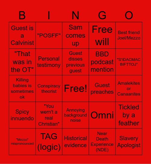 BBD Bingo! Bingo Card