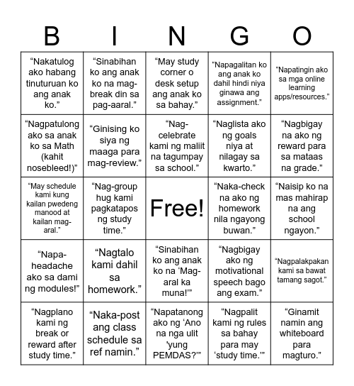 TARA, BINGO! Bingo Card