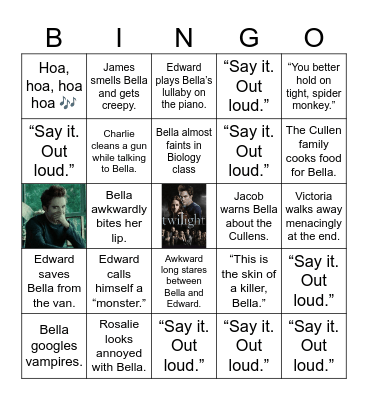 TWILIGHT Bingo Card