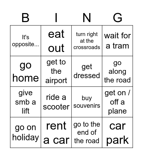 In the City Bingo Card