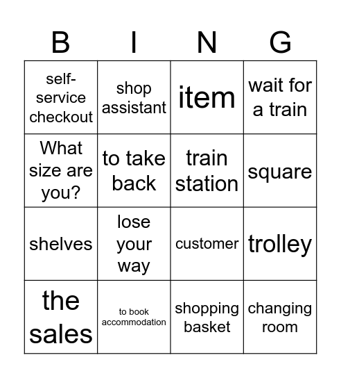 In the City Bingo Card