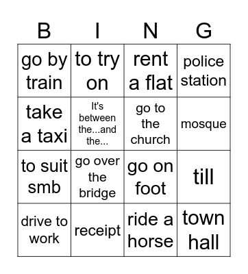 In the City Bingo Card