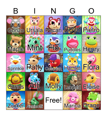 Animal Crossing Bingo Card