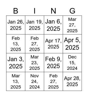 On-Screen Brian Monett Bingo Card