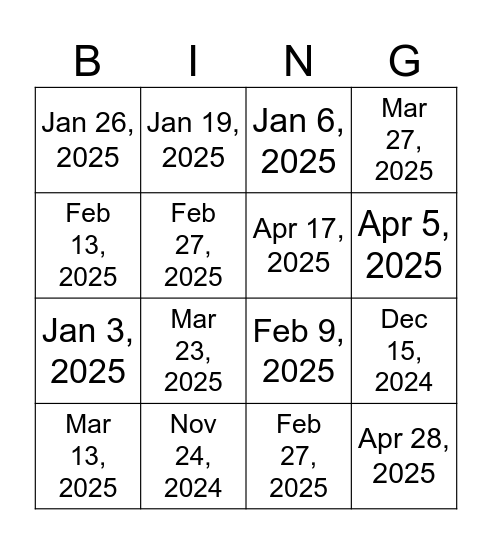 On-Screen Brian Monett Bingo Card