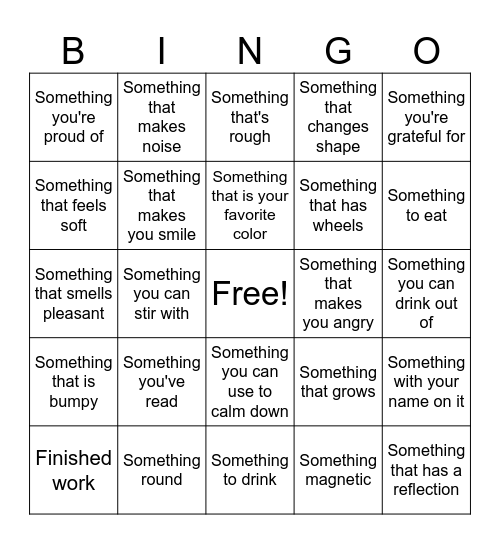 Classroom Scavenger Hunt Bingo Card