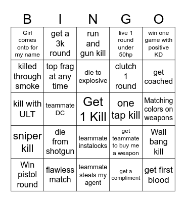Valorant Bingo :) Bingo Card