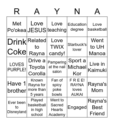 IT'S ALL ABOUT Bingo Card