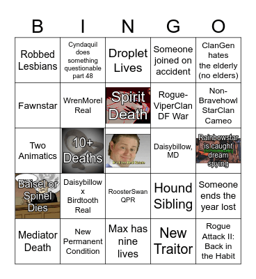 GalaxyClan Y27 Bingo Card