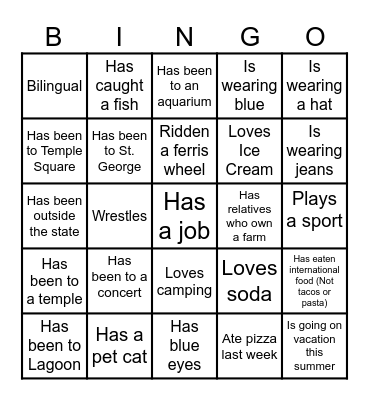 Find Someone Who... Bingo Card