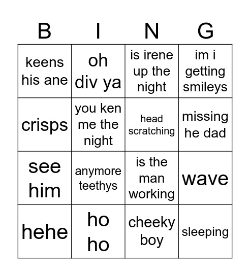 Kathys bingo Card