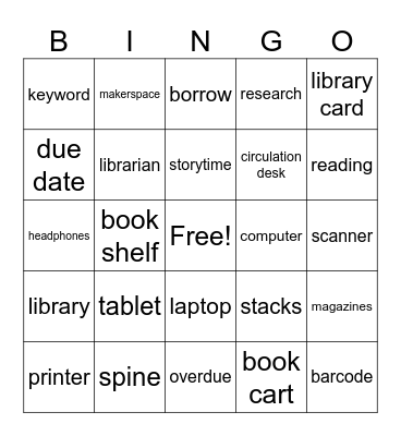 Library Bingo Card