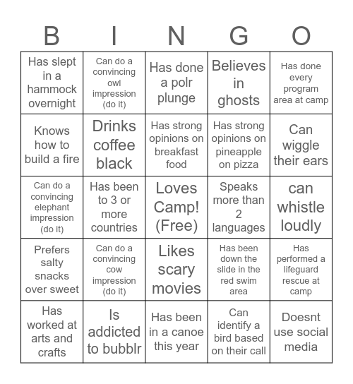Anokijig Staff Bingo! Bingo Card