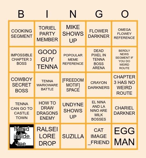 DELTARUNE CHAPTER 3 BINGO Card