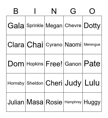 Animal Crossing Bingo Card