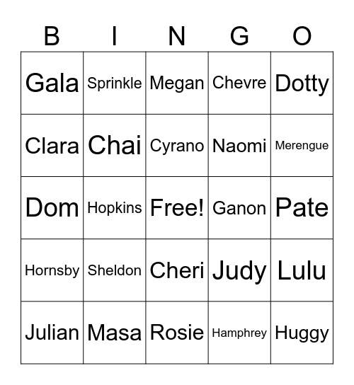 Animal Crossing Bingo Card