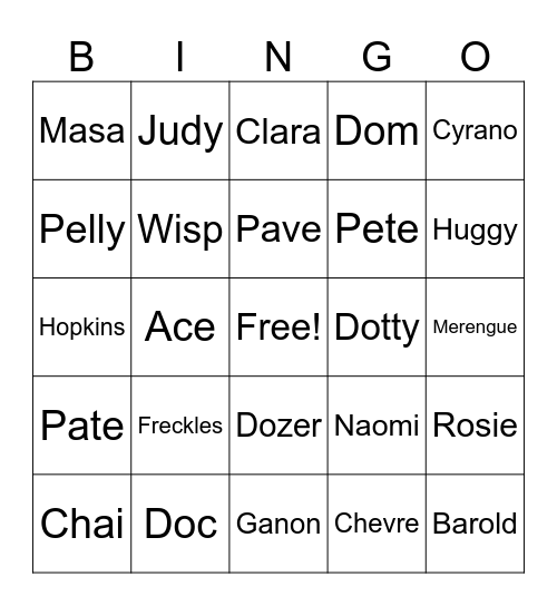 Animal Crossing Bingo Card
