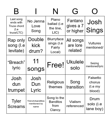 Breach Bingo Card