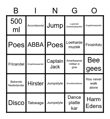 Vierdaagseengel Bingo Card