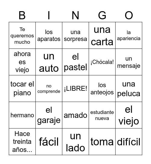 Me llamo Víctor: Capítulo Uno Bingo Card