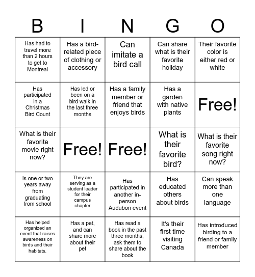 Campus - Atlantic & Mississippi Flyways Bingo Card