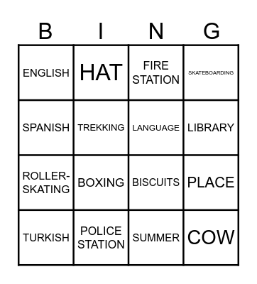 5TH GRADE Bingo Card