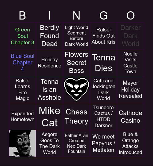 DELTARUNE CHAPTER 3 & 4 Bingo Card