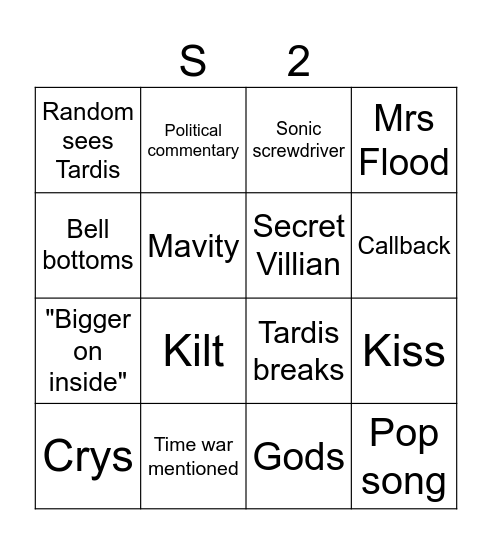 Dr who 2025 season 2 Bingo Card