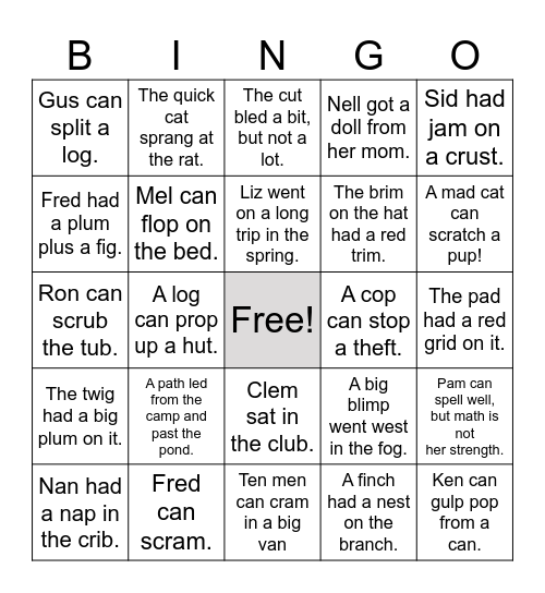 BINGO Card