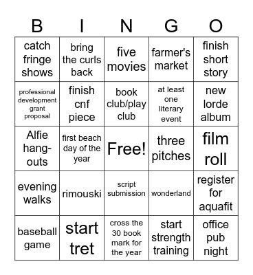 June Bingo Card