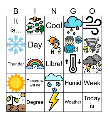 La météo Bingo Card